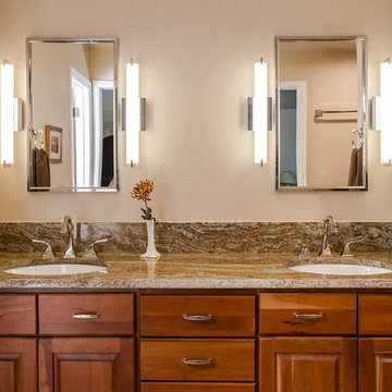 His & Hers sinks in this large master bathroom suite