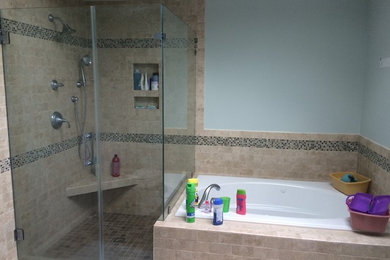 Bathroom - large contemporary master bathroom idea in Wilmington