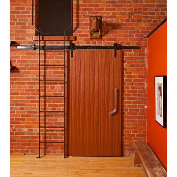 Hockey stick style door pulls and handles