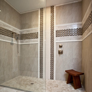 Hotel style spa master bathroom