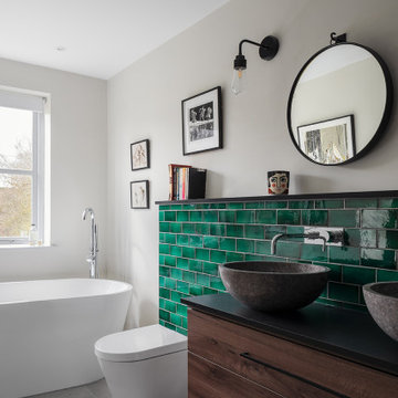 75 Beautiful Bathroom with Green Tiles Ideas and Designs - April 2022 ...