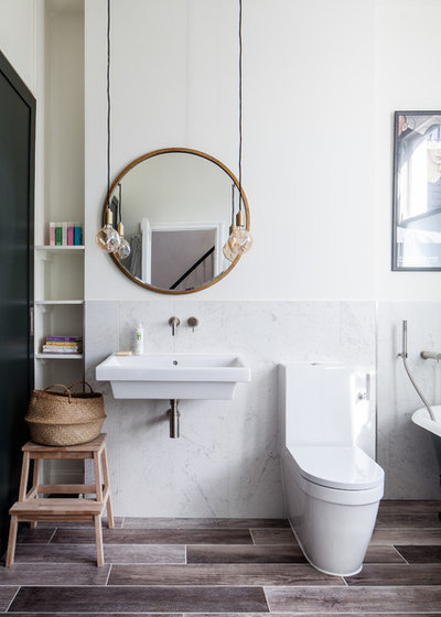 Transitional Bathroom by Trevor Brown Architects