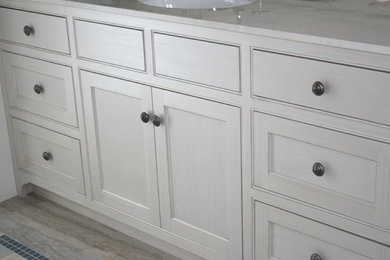Housefox Design - grey glaze on a bathroom cabinet.