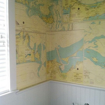 Housefox Design - Nautical Map walls. Master bedroom.