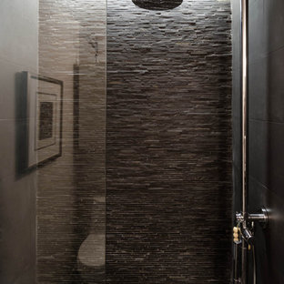 75+ Industrial Badezimmer mit Kiesel-Bodenfliesen Ideen & Bilder