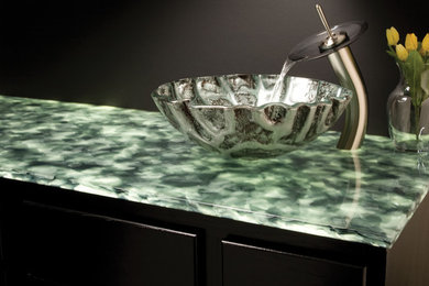 Illuminated Glass Bathroom Counter