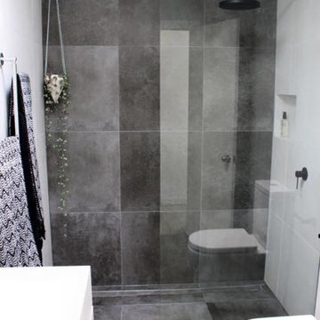 Industrial Grey and White Bathroom - Melbourne