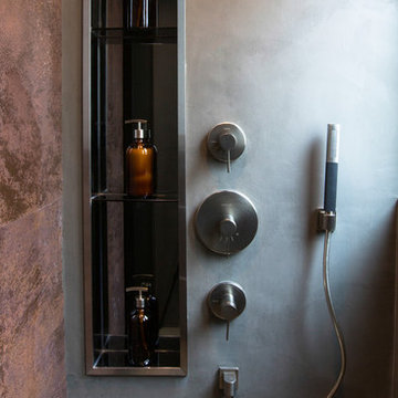 Industrial Shower Area with Shelving Column, Hong Kong