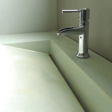 Integral Sustainable Cast Concrete Slot-Drain Sink