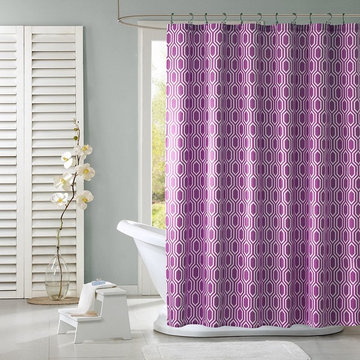 Intelligent Design Lexie Fabric Shower Curtain, Purple