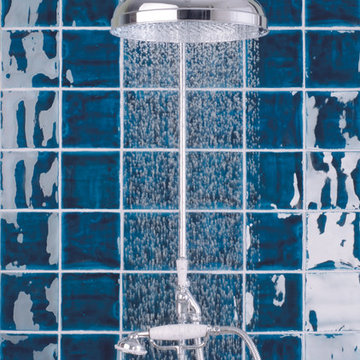Intense Blue Shower Wall Tiles