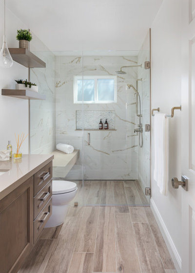 Transitional Bathroom by Sea Pointe Design & Remodel