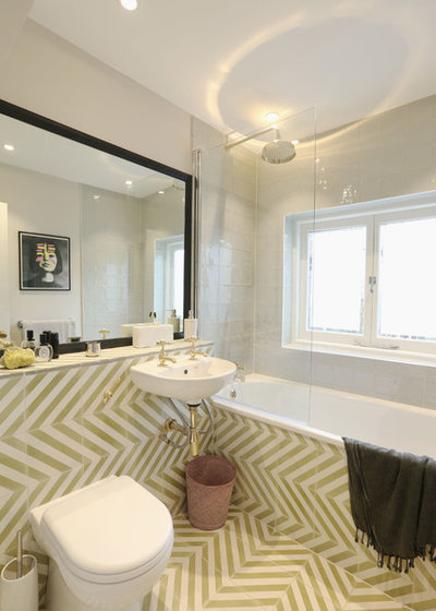 Transitional Bathroom by Alex Maguire Photography