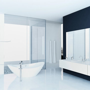 Ultra modern white bathroom