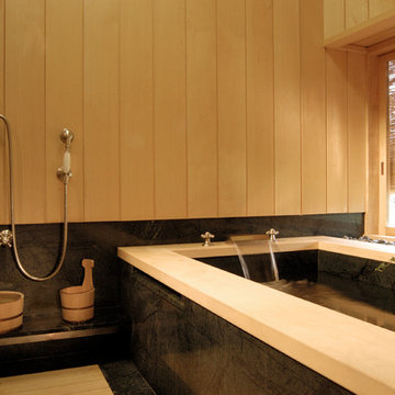 Japanese-style Bathing Room with Granite Soaking Tub