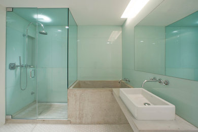 Inspiration for a modern bathroom remodel in Boston