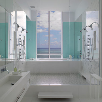 Jennifer Post designed apartment  at The Bath Club, Miami Beach