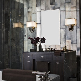 Inspiration for a contemporary mosaic tile bathroom remodel in Milwaukee