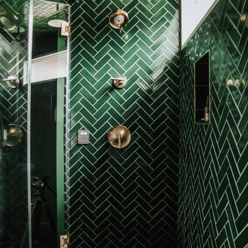 Jewel Tone Evergreen Tile Bathroom