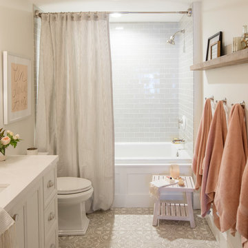 Jillian Harris: Classic Bathroom with Grey Subway Tiles