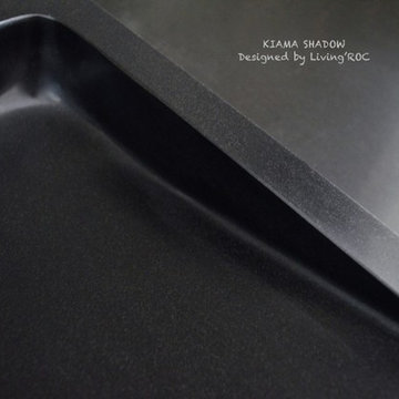 KIAMA SHADOW 16"x16" BLACK GRANITE VESSEL SINK