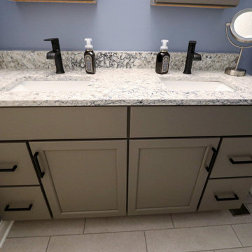 Kids Bathroom with Double Sink Vanity and Quartz Countertop