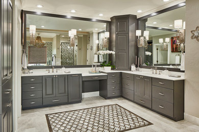 Large transitional master bathroom photo in Dallas
