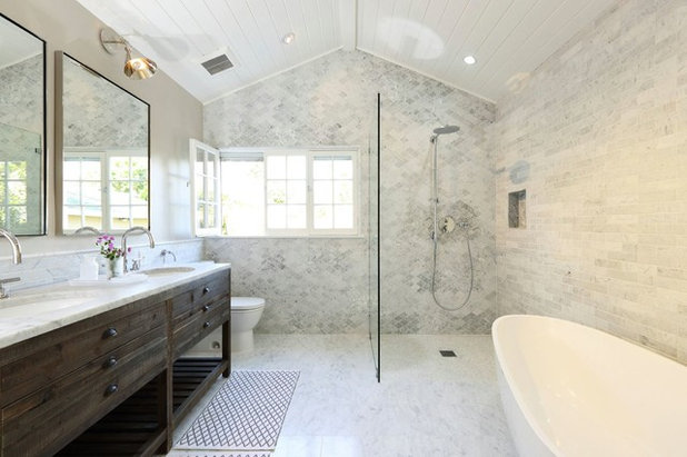 Transitional Bathroom by Lindsay Chambers Design