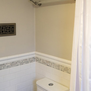 Unique Bathroom Remodel with Subway Tile Wainscoting