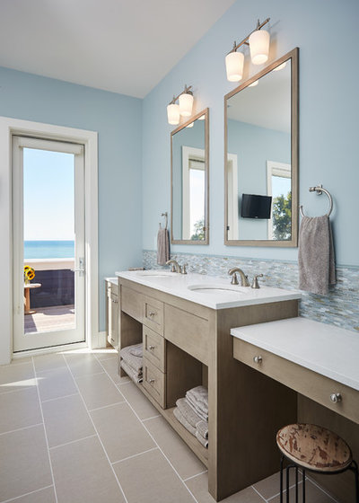 Coastal Bathroom by Benchmark Wood & Design Studios