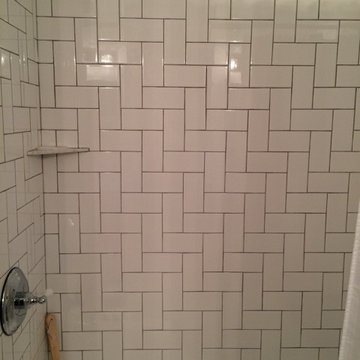 Lakewood Bathroom Modern Remodel Herringbone Subway