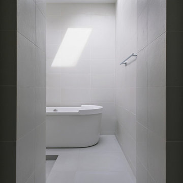 large format tile at master bath spa retreat