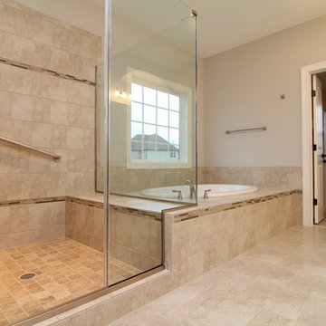 Large shower and soaking tub