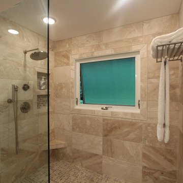 Large Walk In Shower with Window in Shower