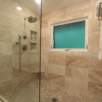 Large Walk In Shower with Window in Shower