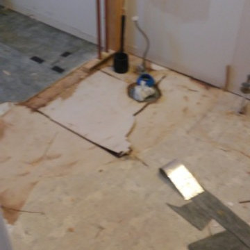 Laundry, bathroom sub-floor and tile remodel