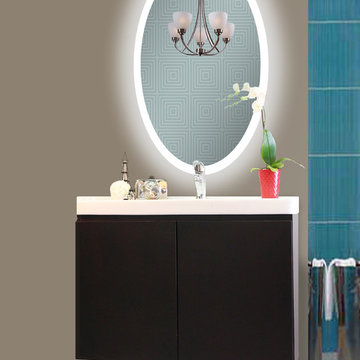 LED MIRROR and BATHROOM CABINET