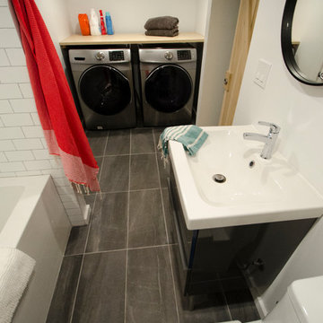 Leslieville Victorian - Basement Bathroom/Laundry