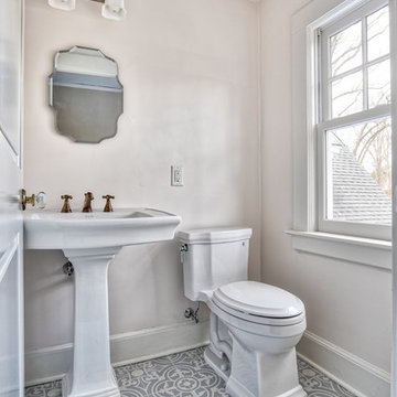 Light and Airy Updated Attic Powder Room