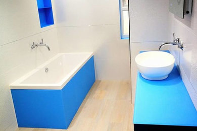 Light & Bright Bathroom with Bold Blues