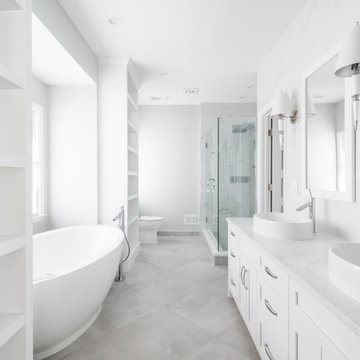 Light and Bright Marble Bathroom Remodel