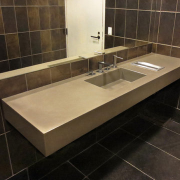 Light Brown ADA Floating Concrete Bathroom Sinks