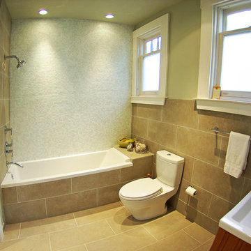 Limestone and Mosiac Bathroom in Upper Haight, San Francisco