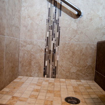 Shower Tile Flooring in Linda Vista Bathroom Remodel