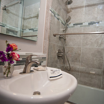 Linda Vista Bathroom Renovation with Glass Tile Liner