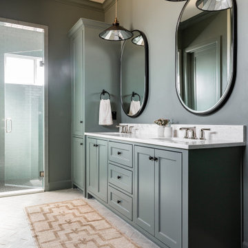 Lived-In Luxe Bathroom Tiles and Thin Brick