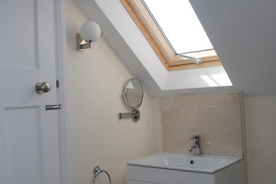 Design ideas for a small classic shower room bathroom in Hertfordshire with yellow walls.