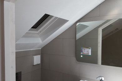 Photo of a small contemporary bathroom in London.
