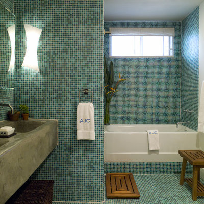 Example of a trendy mosaic tile bathroom design in Los Angeles