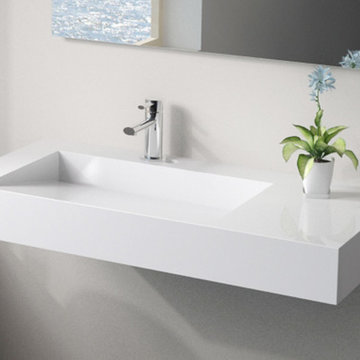 Low Profile Modern Stone Resin Wall Mounted Sink - WT-04